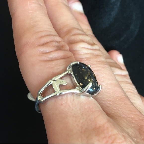 Black and Gold Sparkle Stone Fashion Ring - Picture 4 of 6